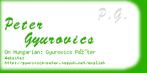 peter gyurovics business card